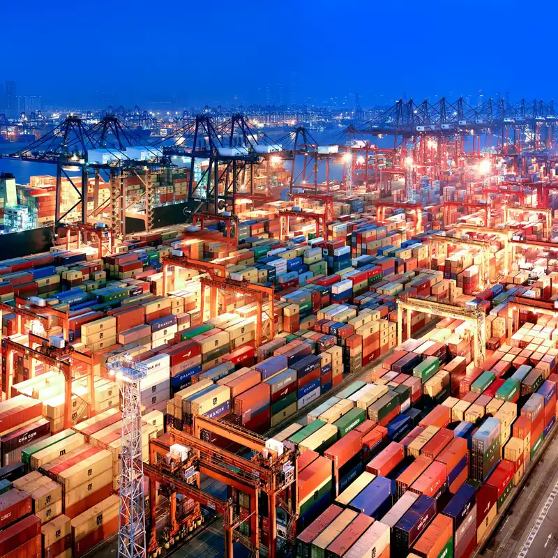 Arieal view of a container terminal.